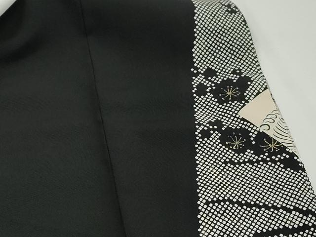 平和屋着物■豪華黒留袖 駒刺繍 地紙花文 金銀彩 正絹 逸品 DABJ5094qa