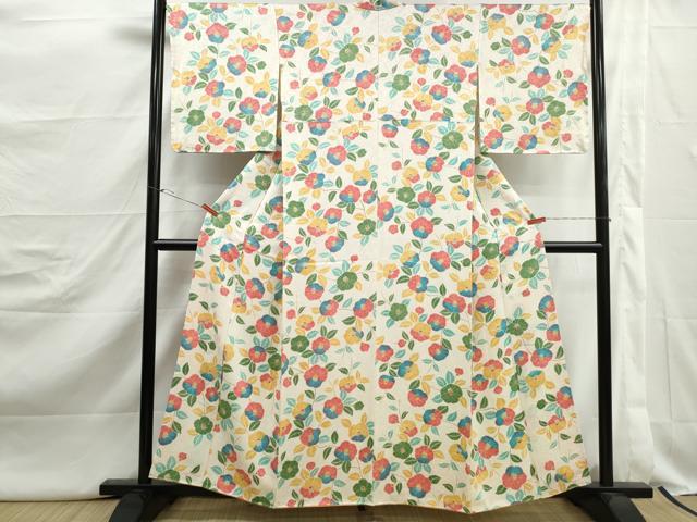 平和屋着物■上質な小紋 椿尽くし文 正絹 逸品 DABJ5097qa