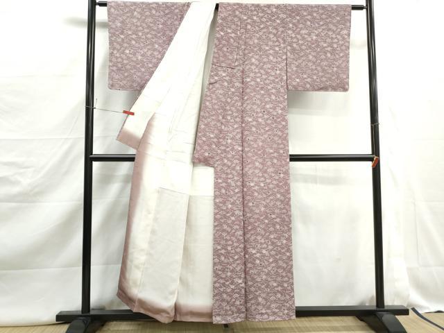 平和屋着物■上質な小紋 型染め 扇面花松文 正絹 逸品 DABJ5109qa