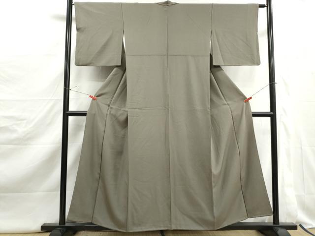 平和屋着物■江戸小紋 万筋 青白橡色×潤色 正絹 逸品 DABJ5111qa