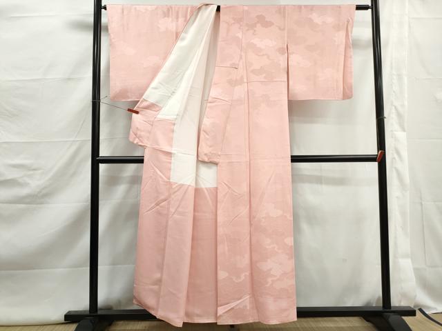 平和屋着物■上質な色無地 重ね雲地紋 虹色 正絹 逸品 DABJ5123qa