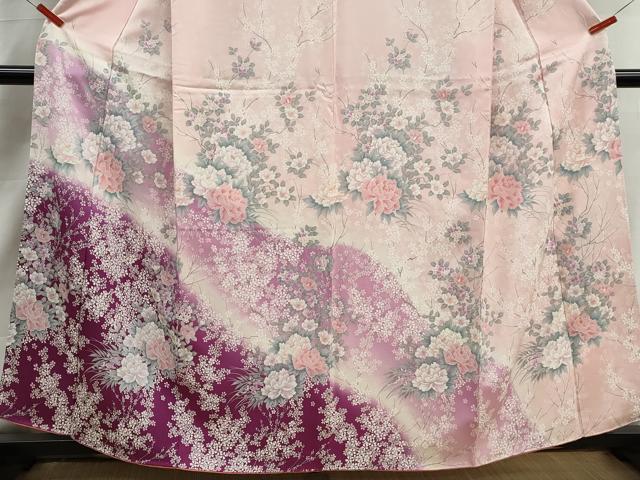 平和屋着物■訪問着 草花文 牡丹 暈し染め 金彩 やまと誂製 正絹 逸品 DABJ5126qa