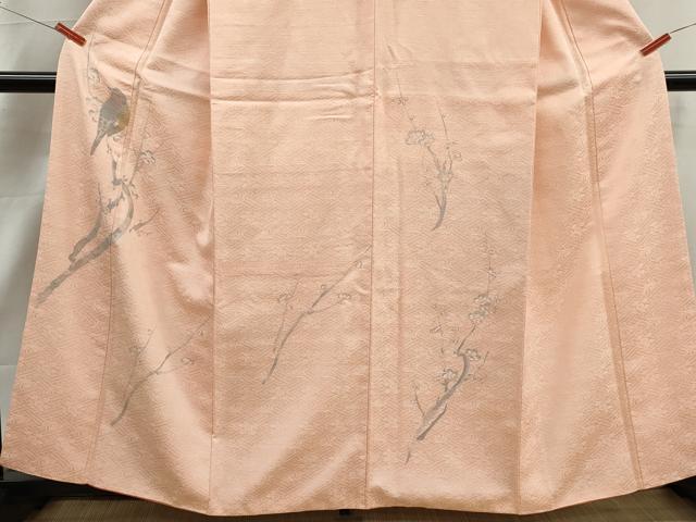 平和屋着物■訪問着 手描き 花鳥文 枝梅 正絹 逸品 DABJ5145qa