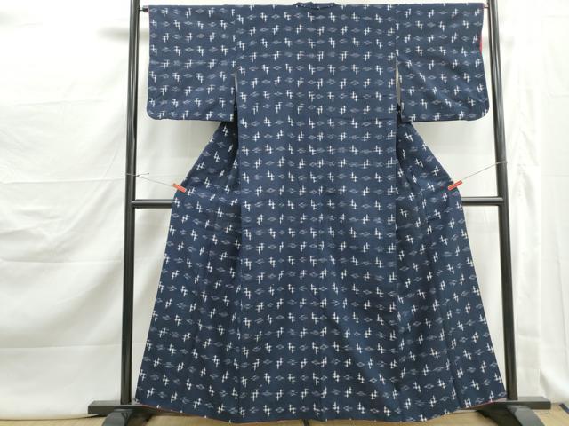 平和屋着物■上質な紬 井桁絣 正絹 逸品 DABJ5149qa