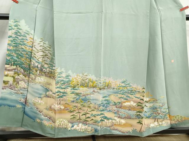 平和屋着物■豪華色留袖 友禅 作家物 風景樹林文 暈し染め 正絹 逸品 DABJ5152qa