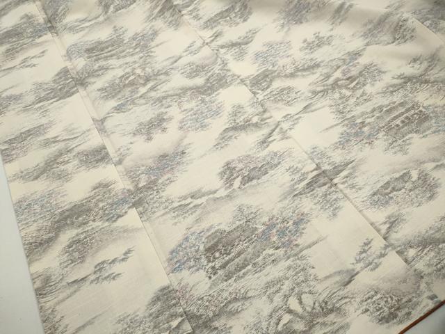 平和屋着物■上質な紬 霞風景文 正絹 逸品 DABJ5168qa