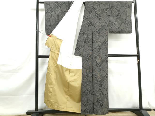 平和屋着物■上質な紬 亀甲文 正絹 逸品 DABJ5169qa