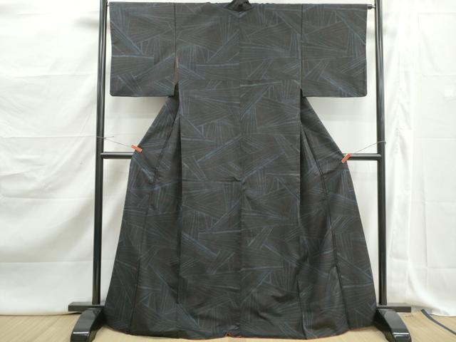 平和屋着物■上質な紬 幾何学文 正絹 逸品 DABJ5183qa