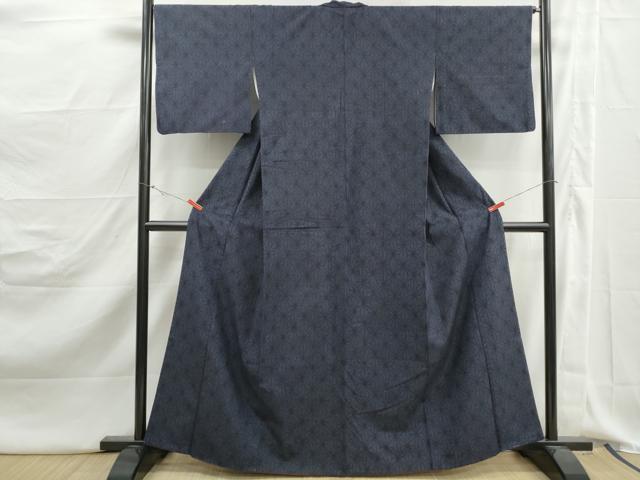 平和屋着物■上質な紬 麻の葉文 正絹 逸品 DABJ5197qa