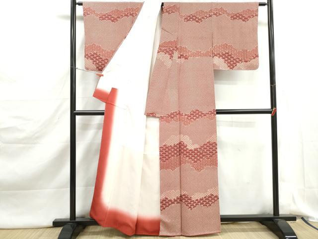 平和屋着物■訪問着 麻の葉青海波花文 正絹 逸品 DABJ5199qa