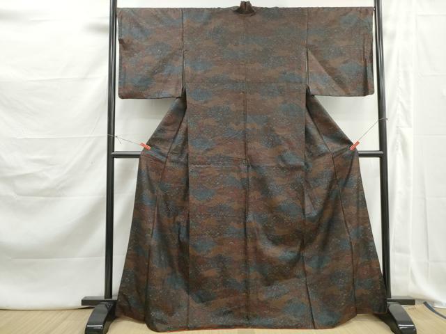 平和屋着物■上質な紬 幾何学文 正絹 逸品 DABJ5203qa