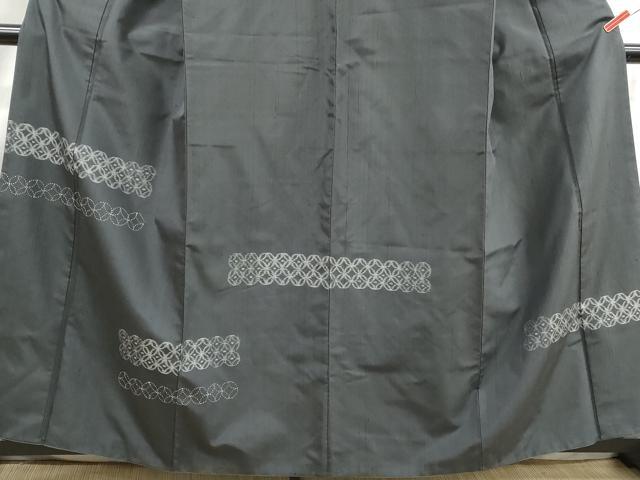 平和屋着物■訪問着 紬地 横段七宝文 正絹 逸品 DABJ5215qa