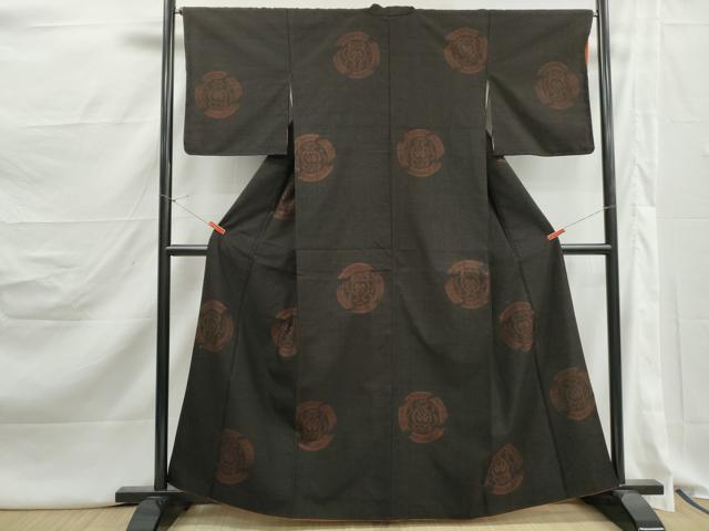 平和屋着物■上質な紬 花丸文 正絹 逸品 DABJ5216qa