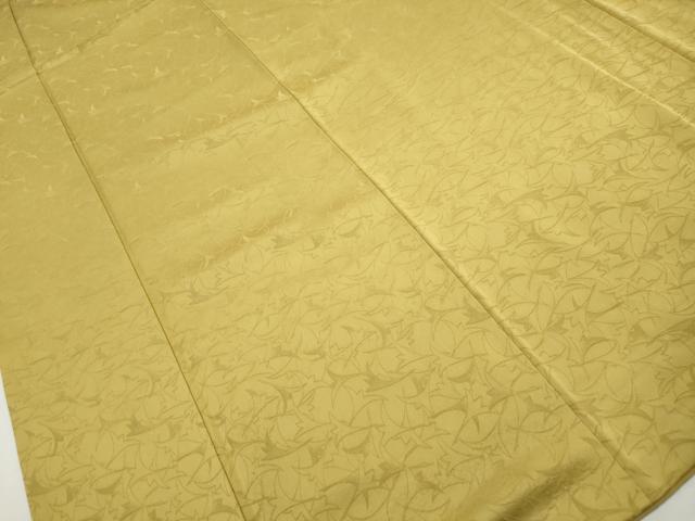 平和屋着物■上質な色無地 銀杏尽くし地紋 芥子色 正絹 逸品 DABJ5238qa