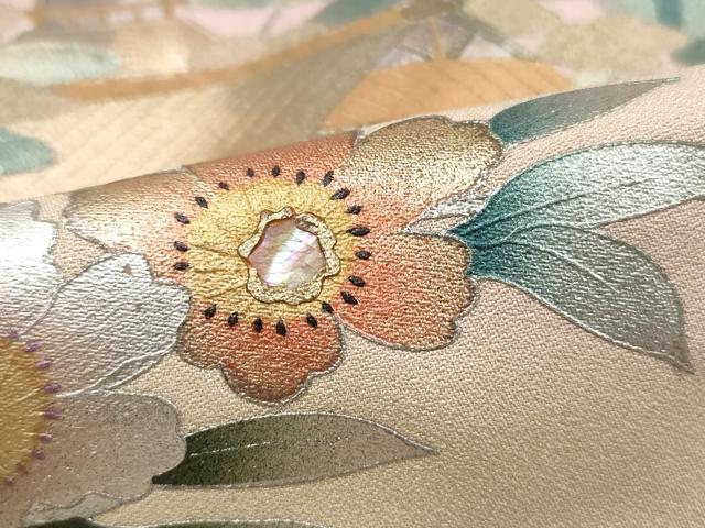 平和屋着物■訪問着 作家物 螺鈿 渡橋風景花文 清水寺 金銀彩 正絹 逸品 DABJ5241qa