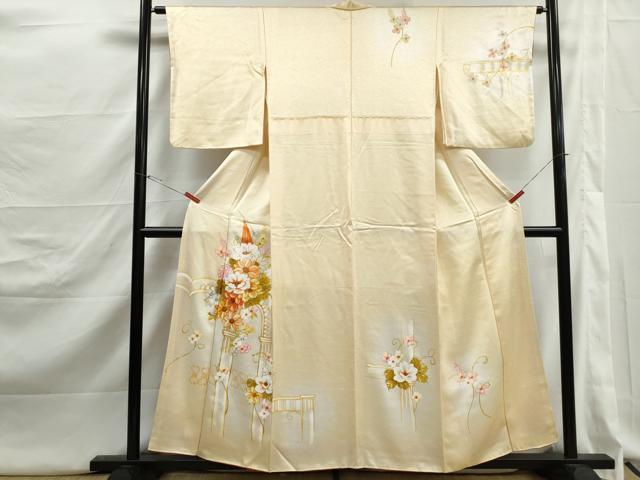 平和屋着物■訪問着 風景草花文 暈し染め 金彩 正絹 逸品 DABJ5243qa