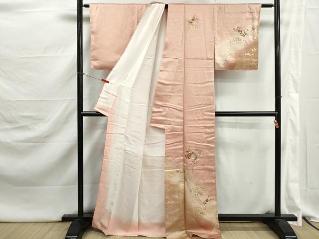 平和屋着物■中国三大刺繍 スワトウ刺繍 汕頭刺繍 訪問着 枝花文 藤花房 暈し染め 金銀彩 正絹 逸品 DABJ5282qa