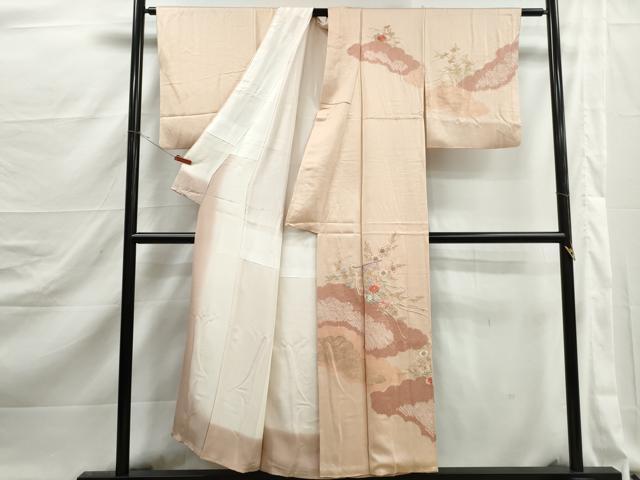平和屋着物■上質な紬 絞り 刺繍 几帳花文 金彩 正絹 逸品 DABJ5284qa