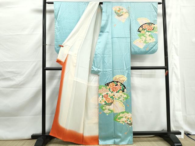 平和屋着物■訪問着 駒刺繍 檜扇花文 牡丹 金彩 正絹 逸品 DABJ5323qa