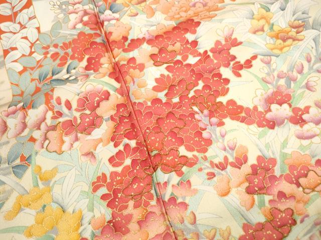 平和屋着物■豪華振袖 駒刺繍 枝花間道 金彩 正絹 逸品 DABJ5327qa