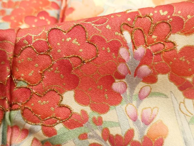 平和屋着物■豪華振袖 駒刺繍 枝花間道 金彩 正絹 逸品 DABJ5327qa