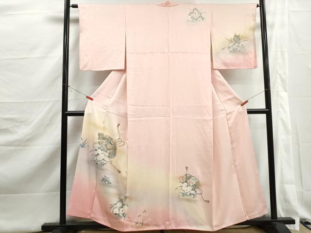 平和屋着物■訪問着 扇面花文 暈し染め 金彩 正絹 逸品 DABJ5331qa