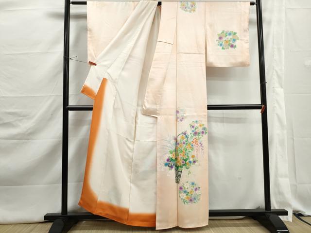 平和屋着物■訪問着 花籠文 暈し染め 金彩 正絹 逸品 DABJ5332qa