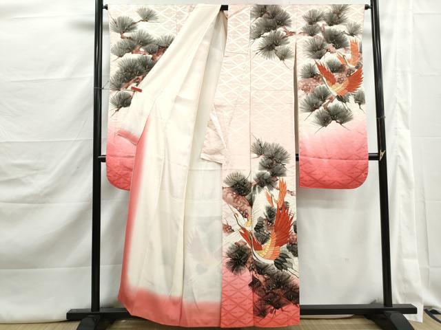 平和屋着物■豪華振袖 飛鶴枝松文 暈し染め 金彩 正絹 逸品 DABJ5335qa