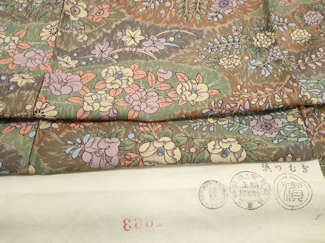 平和屋着物■上質な小紋 辻が花 反端付き 正絹 逸品 DABJ5358qa