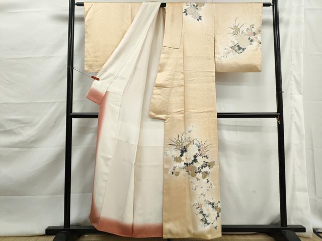 平和屋着物■訪問着 刺繍 草花文 牡丹 暈し染め 金彩 正絹 逸品 DABJ5366qa