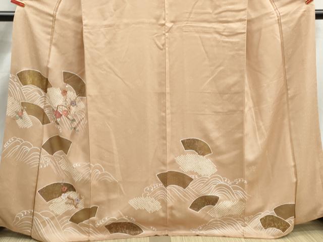 平和屋着物■訪問着 絞り 刺繍 立波地紙枝椿文 金彩 正絹 逸品 DABJ5377qa