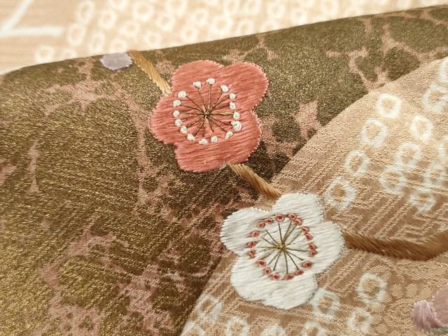 平和屋着物■訪問着 絞り 刺繍 立波地紙枝椿文 金彩 正絹 逸品 DABJ5377qa