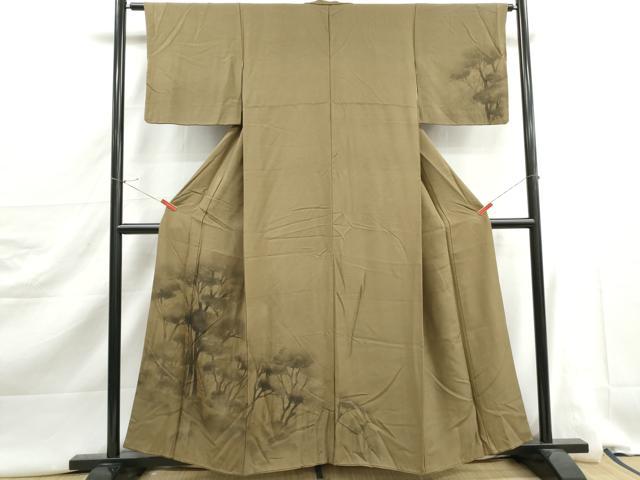 平和屋着物■訪問着 作家物 手描き 風景樹林文 暈し染め 正絹 逸品 DABJ5386qa