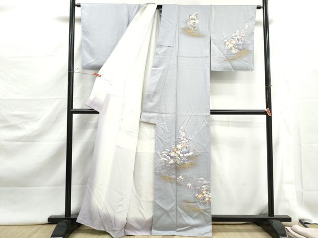 平和屋着物■訪問着 渡橋風景花文 暈し染め 金彩 正絹 逸品 DABJ5390qa