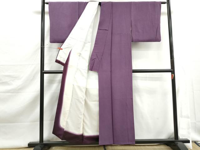 平和屋着物■上質な色無地 滅紫色 正絹 逸品 DABJ5395qa
