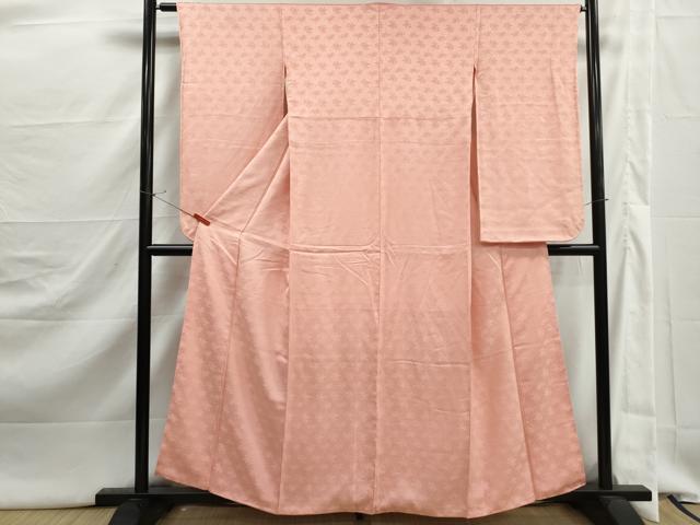 平和屋着物■小振袖 二尺袖 色無地 草花地紋 宍色 正絹 逸品 DABJ5396qa