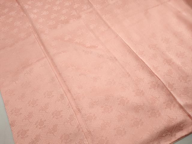 平和屋着物■小振袖 二尺袖 色無地 草花地紋 宍色 正絹 逸品 DABJ5396qa