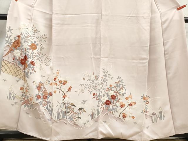 平和屋着物■豪華色留袖 花鳥文 椿 金彩 正絹 逸品 DABJ5410qa
