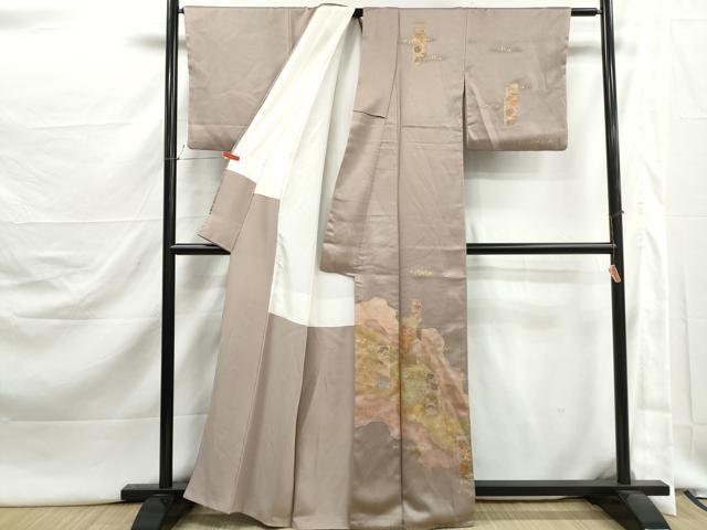 平和屋着物■訪問着 刺繍 道長短冊花文 金銀彩 正絹 逸品 DABJ5421qa