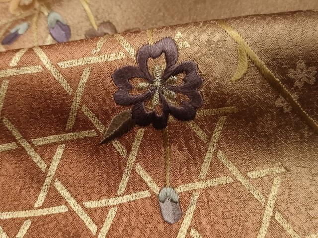 平和屋着物■豪華色留袖 刺繍 枝花文 暈し染め 金彩 正絹 逸品 DABJ5425qa