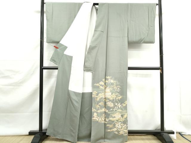 平和屋着物■豪華色留袖 風景枝松花文 金彩 正絹 逸品 DABJ5427qa