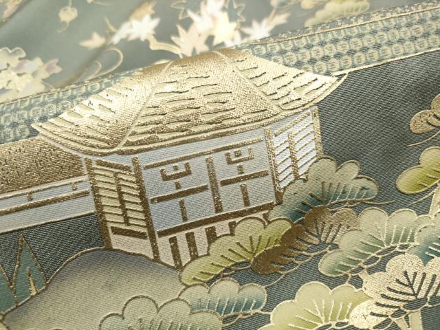 平和屋着物■豪華色留袖 風景枝松花文 金彩 正絹 逸品 DABJ5427qa