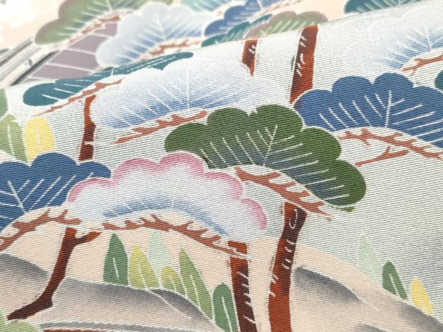 平和屋着物■豪華色留袖 渡橋風景枝松花文 暈し染め 正絹 逸品 DABJ5428qa