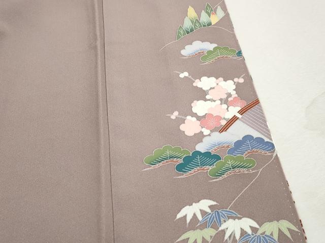 平和屋着物■豪華色留袖 渡橋風景枝松花文 暈し染め 正絹 逸品 DABJ5428qa
