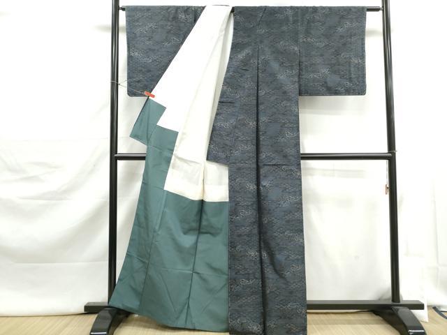 平和屋着物■本場大島紬 エ霞鴛鴦文 正絹 逸品 未使用 DABJ5430qa