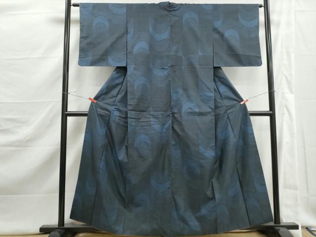 平和屋着物■本場大島紬 7マルキ 幾何学文 正絹 逸品 DABJ5433qa