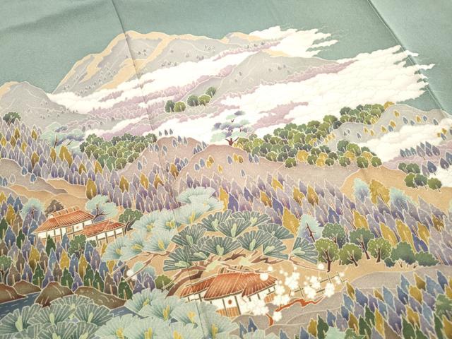 平和屋着物■豪華色留袖 友禅 作家物 修学院離宮 正絹 逸品 DABJ5446qa