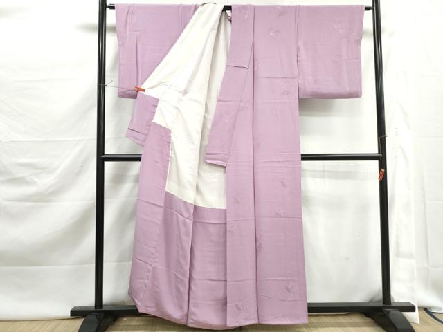 平和屋着物■上質な色無地 楓地紋 紅藤色 正絹 逸品 DABJ5453qa
