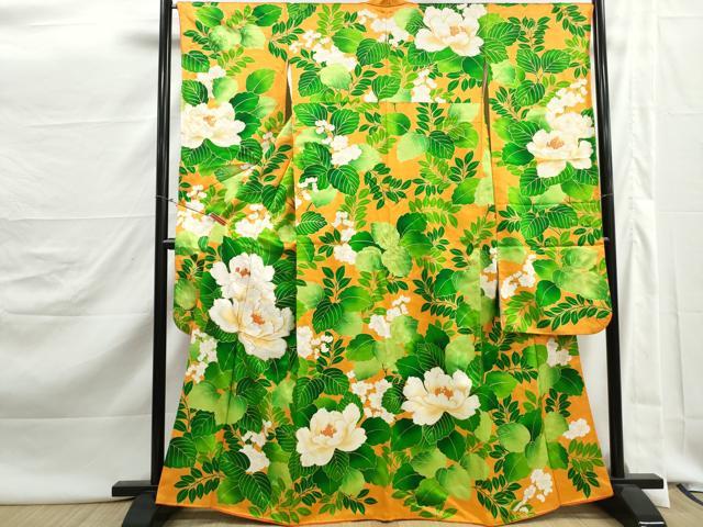 平和屋着物■豪華振袖 駒刺繍 草花文 牡丹 金彩 正絹 逸品 DABJ5465qa