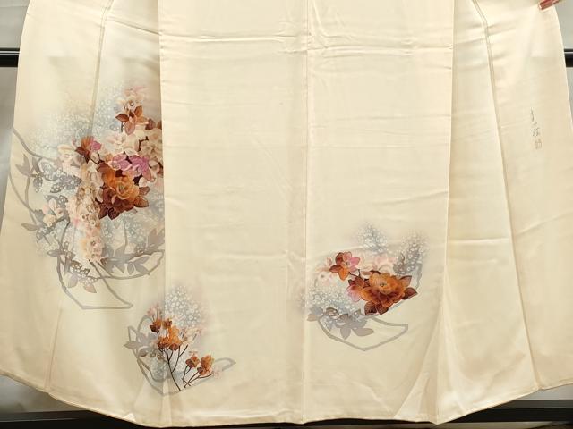 平和屋着物■訪問着 作家物 刺繍 枝花文 暈し染め 金銀彩 正絹 逸品 DABJ5478qa